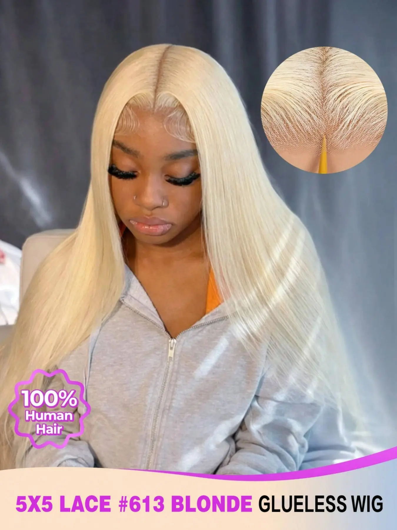 613 Human Hair Wig Blonde Wig Wear Go 5x5 Hd Closure Glueless Straight Hair Hd Lace Front Human Hair Wig Pre Plucked Brazilian Wigs For Women