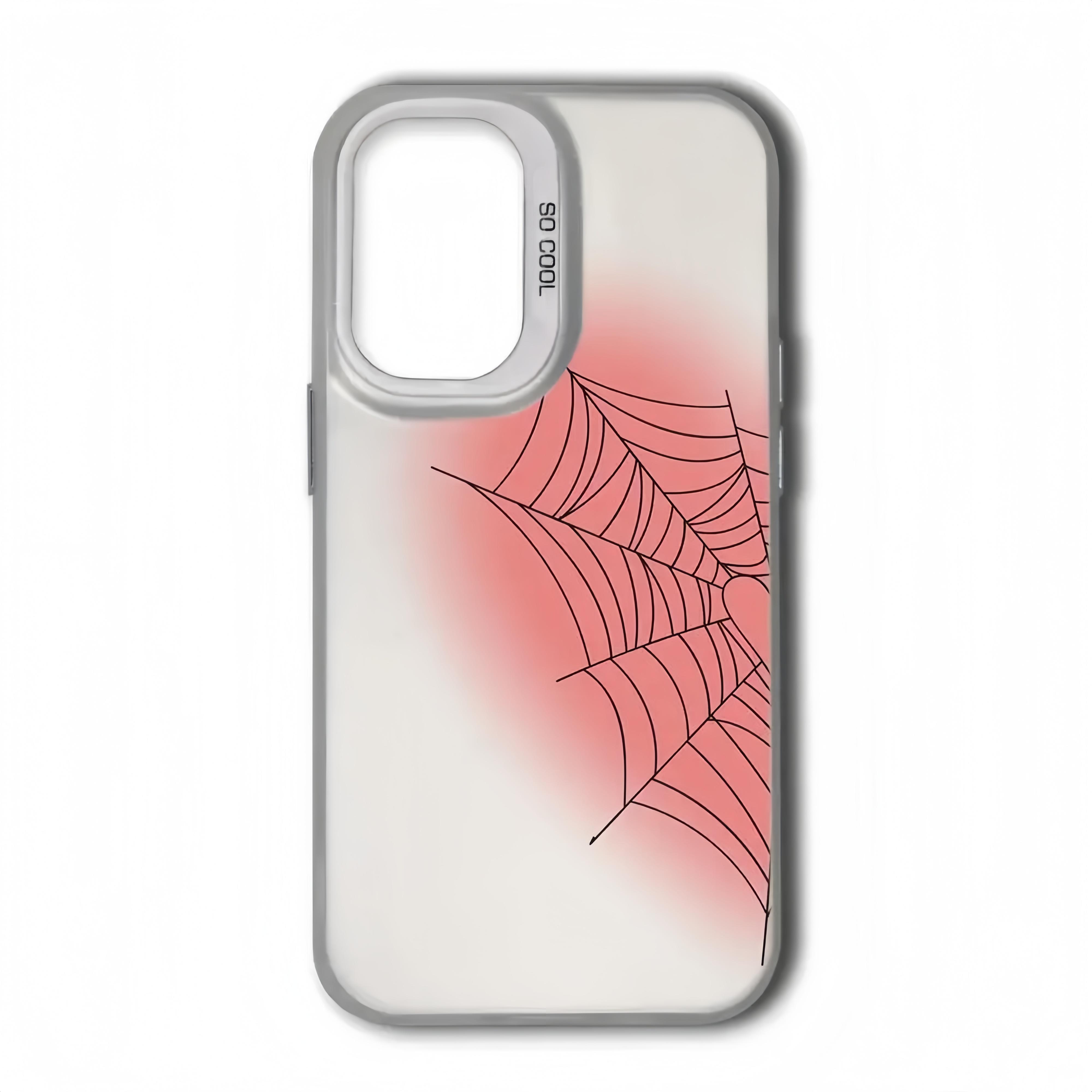 Love Spider Web Phone Cases for iPhone 11-17 Pro Max/ Plus/ Samsung S22-S25 Ultra Protective Case - Shockproof Cover, Couple Gift, BFF Gifts Cellphone Smartphone for Boys Girls