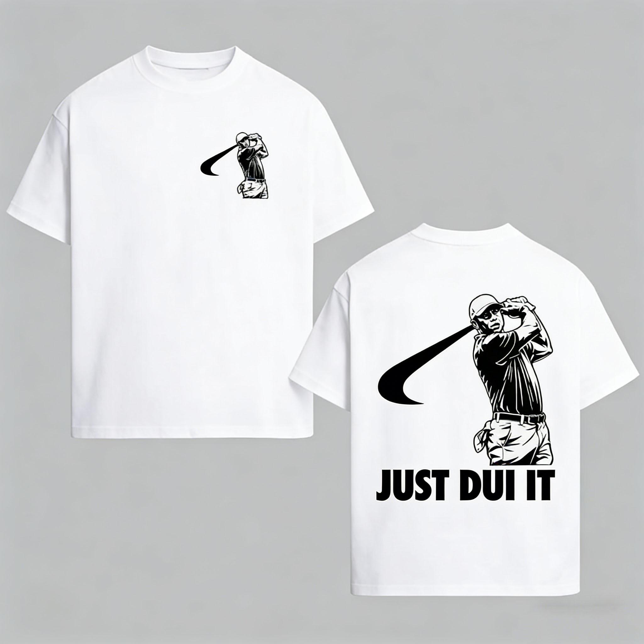 Funny Tiger W00ds Mugsh0t Just Dui Style T-Shirt, Golf Shirt, Novelty Graphic Tee, Unisex Golfing Gift Shirt for Men and Women JPY