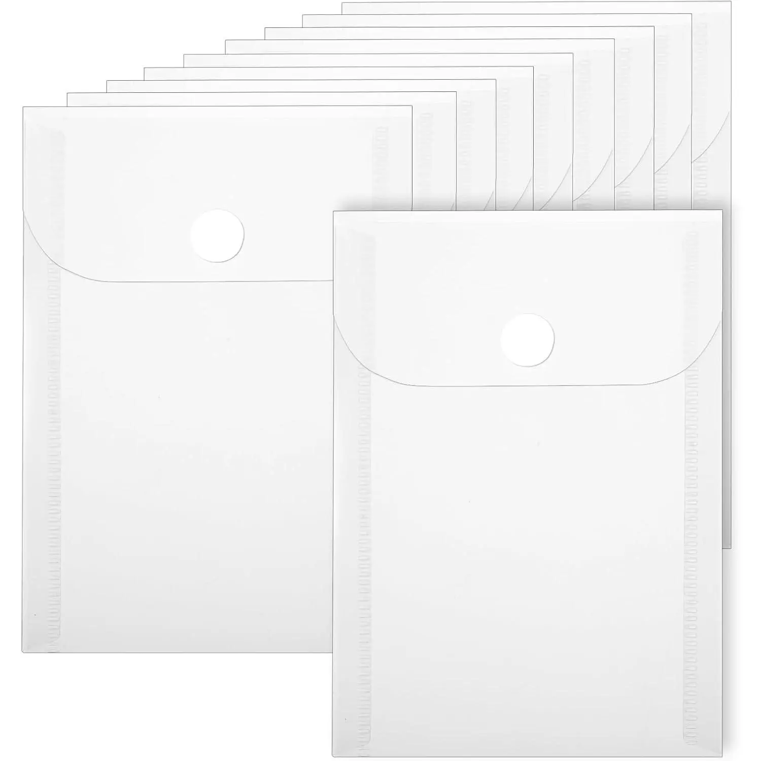 10 count Clear Envelopes Pouch 5 X 3.5’’ Plastic Envelopes with Snap Closure Clear Documents Holder  Storage Envelope for Office Photo Storage Folder Documents Sticker Receipt Holder