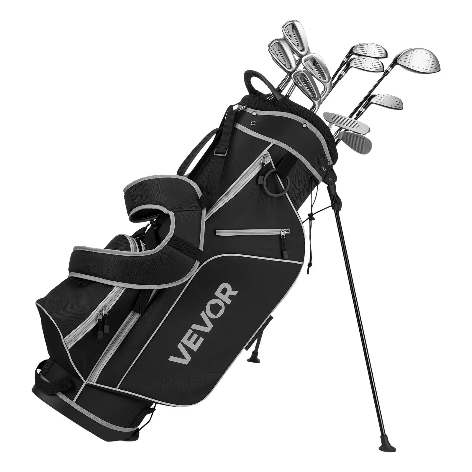 【DealsForYouDays】VEVOR Golf Club Set, 12 Pieces Men's Complete Golf Club Set Right Handed with 460CC#1 Driver,#3 & 5 Fairway Wood,#4 Hybrid,#5/#6/#7/#8/#9/#PW/#SW Irons, L-Shaped Putter, Golf Stand Bag, Black