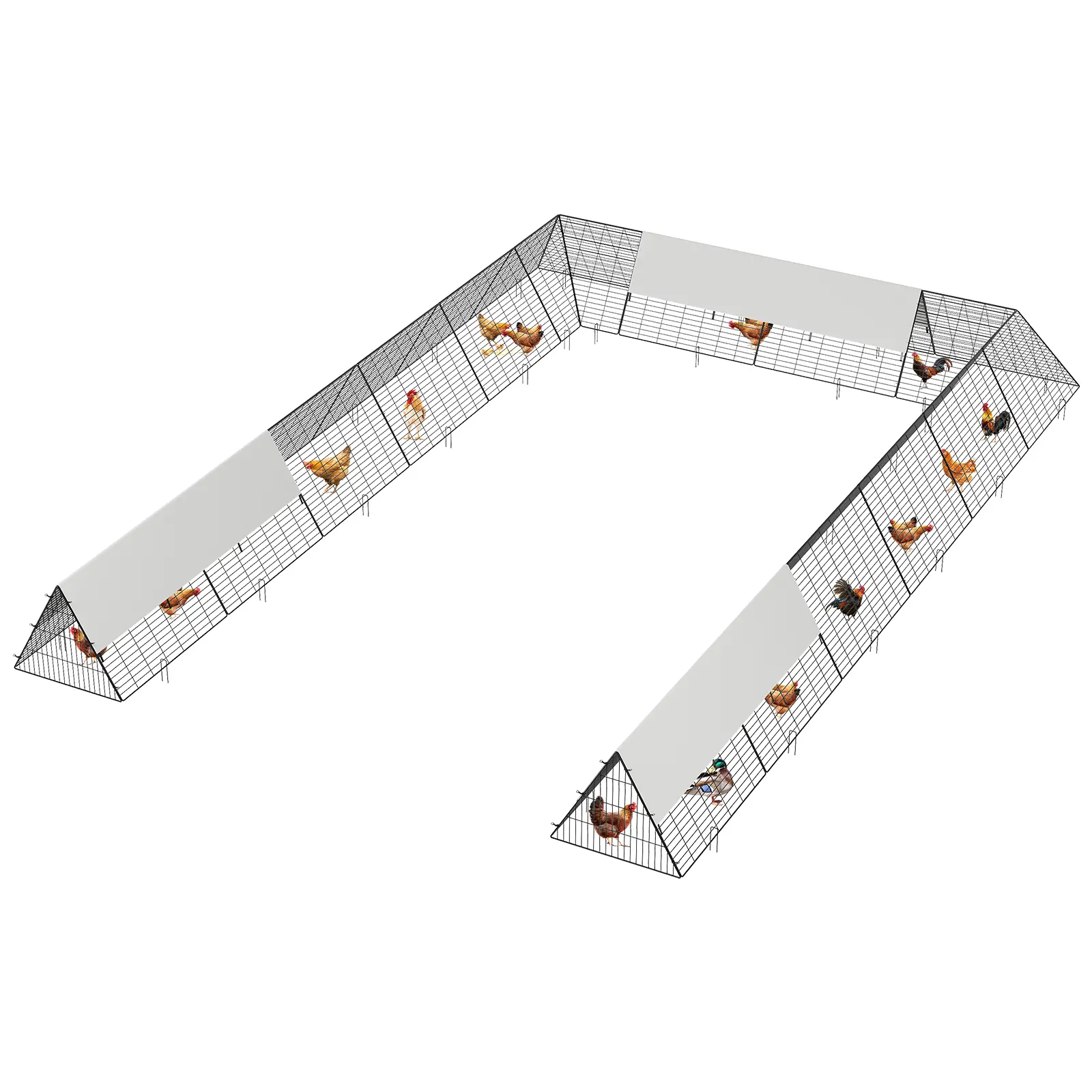 Heavy-Duty Modular Bird Ladder for Chickens, Ducks & Rabbits – Large Metal Outdoor Tunnel Run with Corner Frames, Weatherproof Cover, Rust-Resistant Enclosure, Easy Installation
