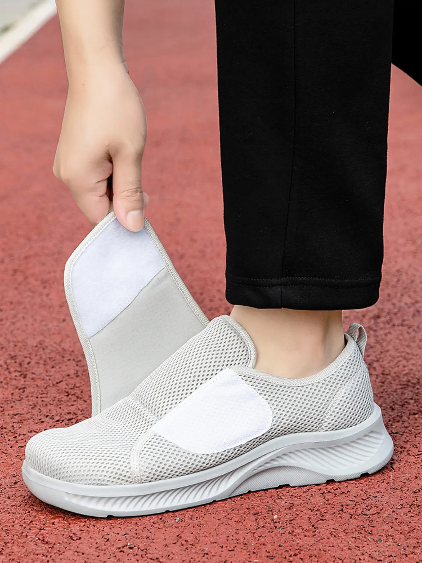Men's Wide Fit Casual Sports Shoes, Lightweight Breathable Comfortable Upper, Adjustable Velcro, Suitable for Big Feet, Diabetic, Hiking, Daily Wear