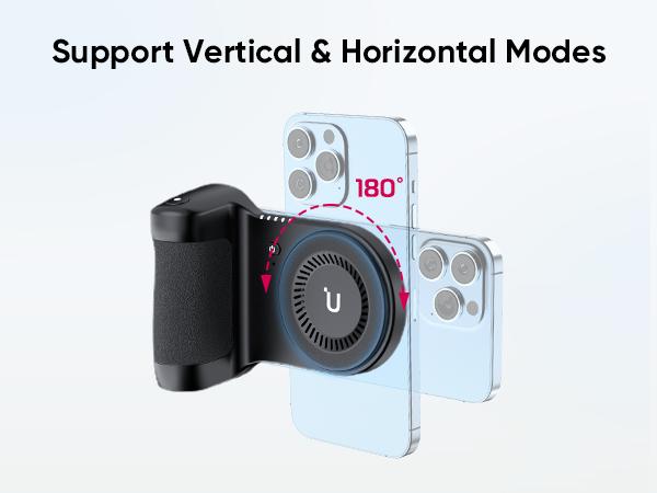 ​Ulanzi MA45 Magnetic Wireless Power Grip Mini Power Bank Grip for iPhone 16 15 14 13 Pro Pro Max Vertical&Horizontal Shooting