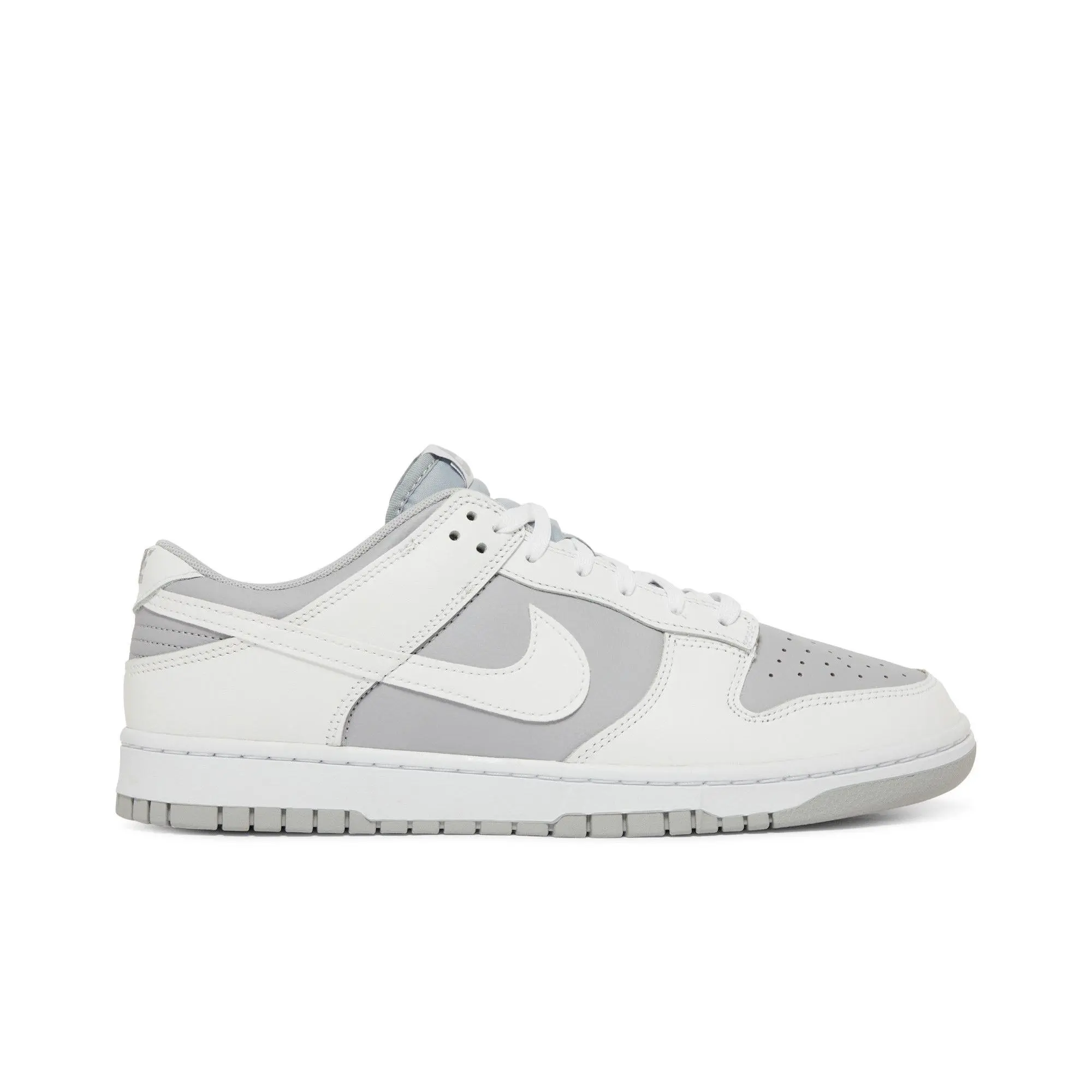 Nike Dunk Low 'White Neutral Grey' Unisex Skateboarding Shoes, Checkered Pattern, Lace-Up Closure, Low Ankle Cut, White/Neutral Grey, Style Code DJ6188-003