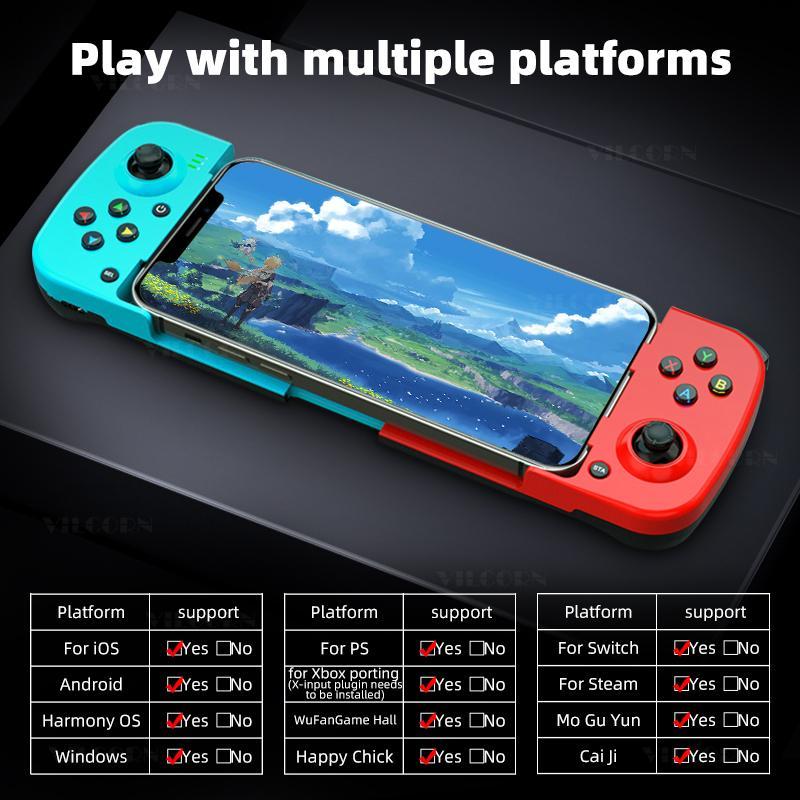 New BSP-D3 Handheld Gamepad, Bluetooth-compatible Gaming Controller, Stretchable Joystick for iOS/Android/PC/PS4, Portable Console Accessories