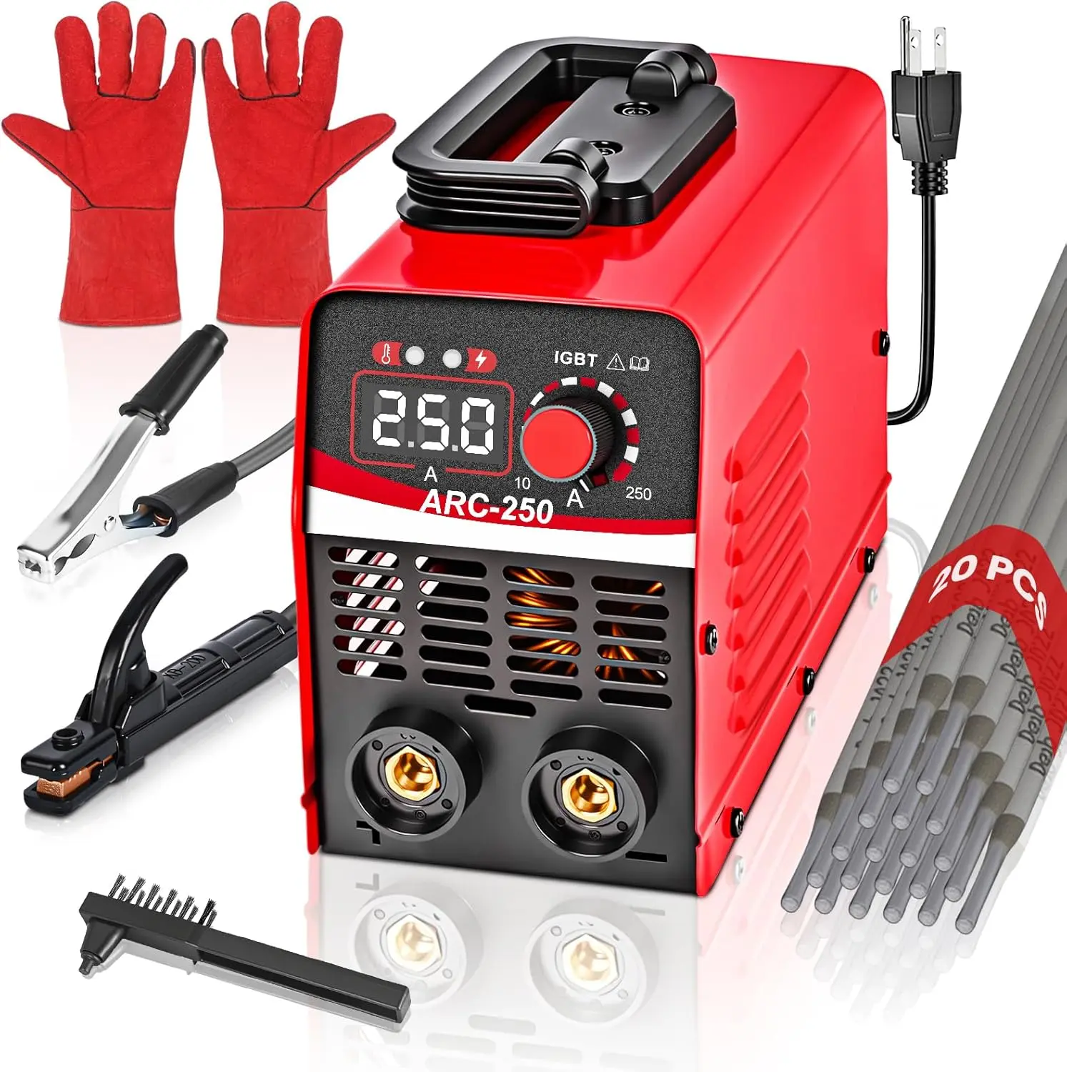 250A Stick Welder 110V, 3lb Mini Arc Welder with 20 Rods & Gloves| IGBT Inverter, Welder for Home DIY, Beginner Kit, for Mild & Stainless & Cast Iron