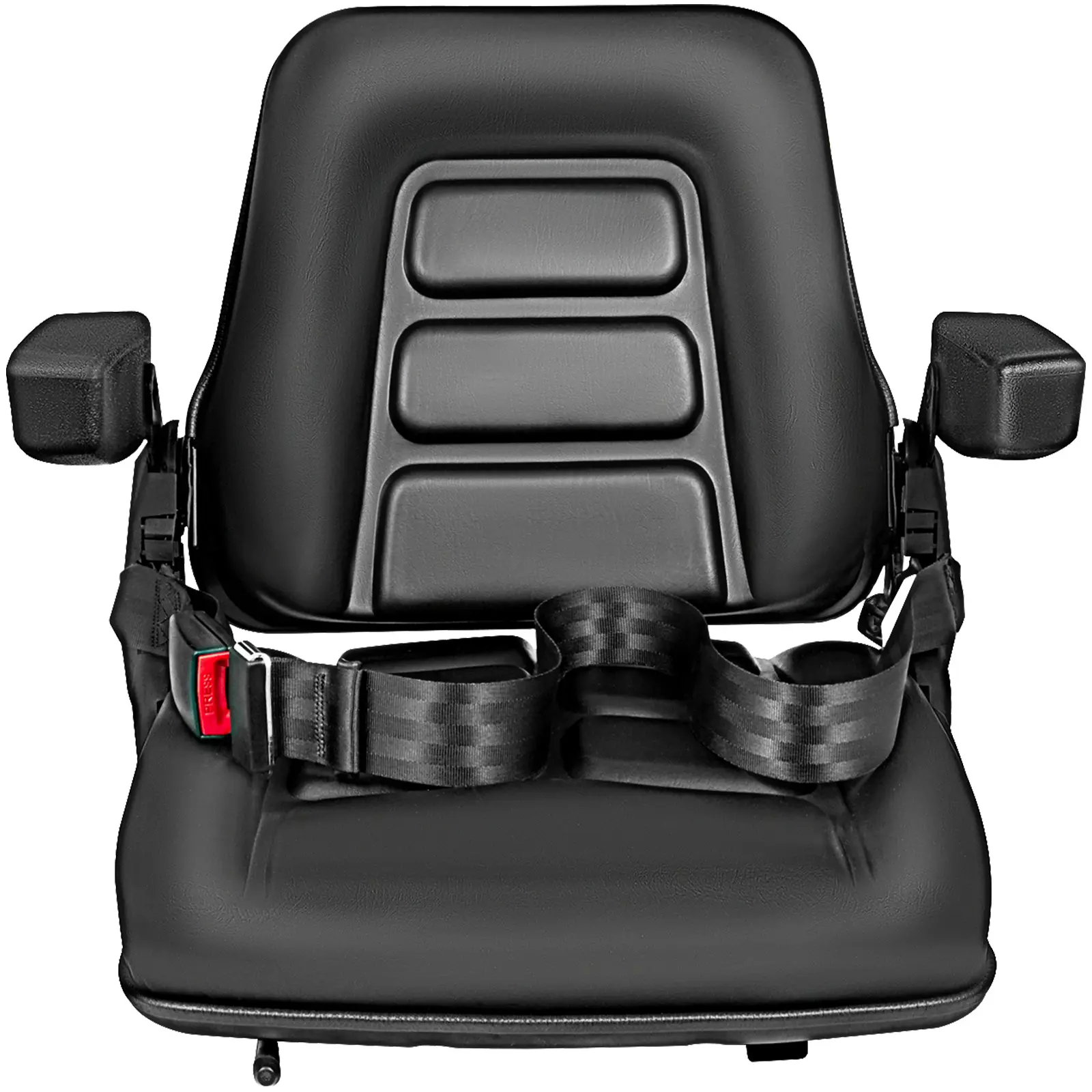 Universal Fold-Down Forklift Seat with Retractable Safety Belt, PVC+PU Foam Construction, Adjustable Seat with 0-90° Backrest for Excavator