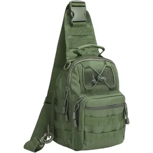 Outdoor Tactical Sling Bag Backpack, Military Sport Bag Pack Shoulder Backpack Tactical Pack for Every Day Carry, New Army Green