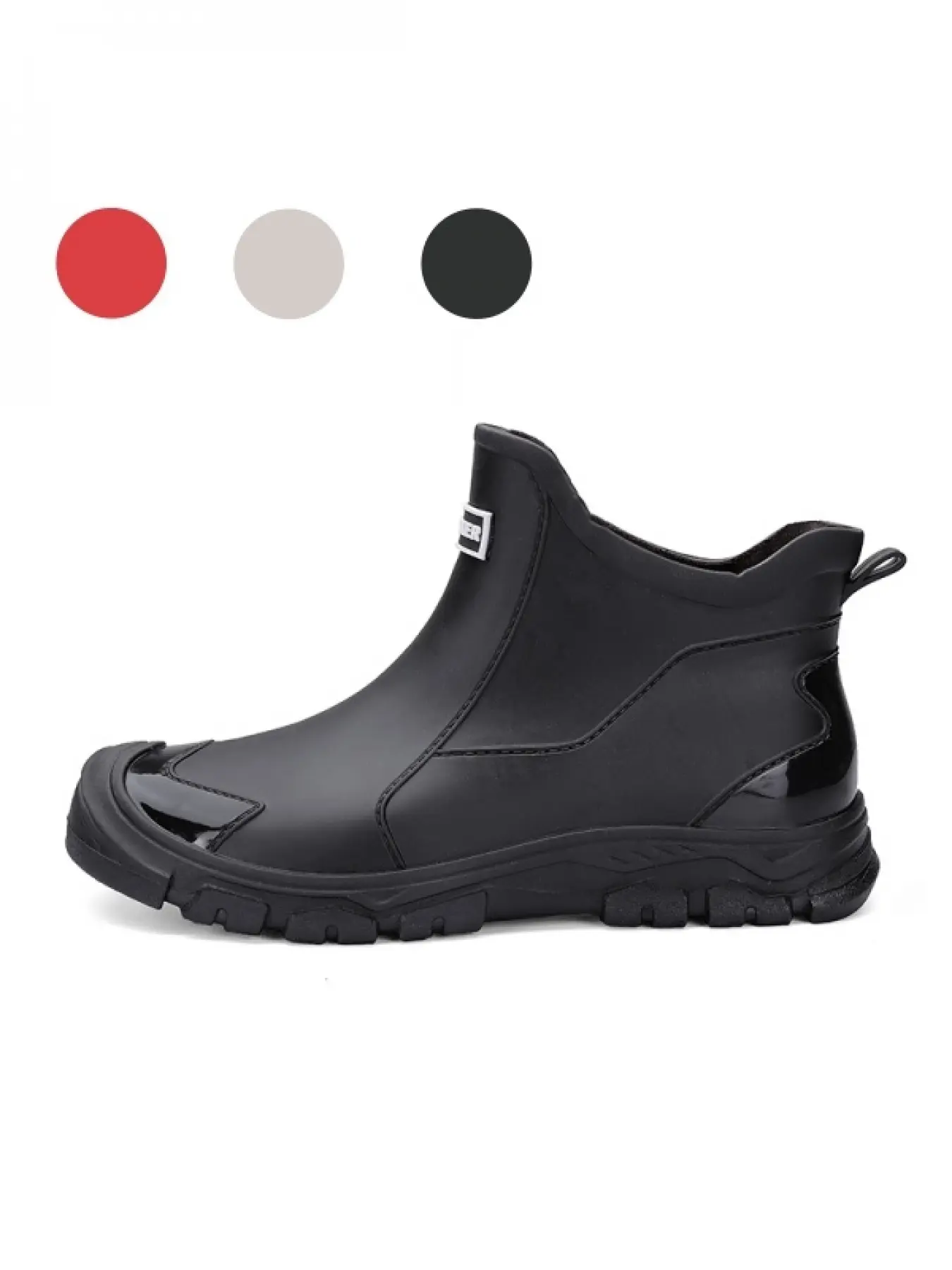 Men's Round Anti-collision Reinforced Toe Ankle Waterproof Rain Shoes, Flexible Fold-resistant Sturdy Outdoor Slip-resistant Walking Shoes For Sanitation Field Work & Muddy Road Wading Travel