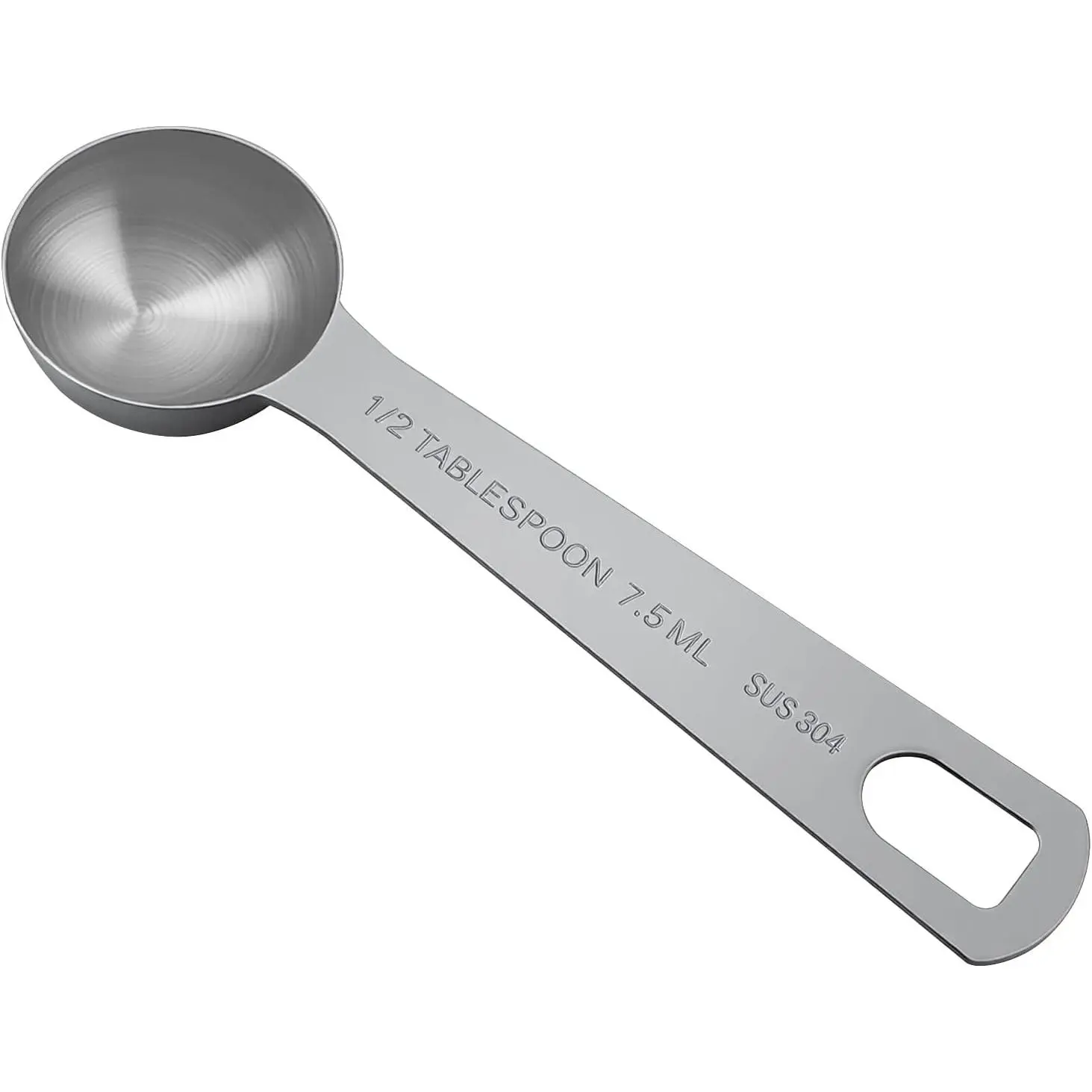 Teaspoon Measuring Spoons, 7.5mL (7.5 cc | 1/4 oz) Stainless Steel Teaspoon Scoop, Long Handle Metal Measuring Spoons for Cooking,Baking (0.25 OZ)