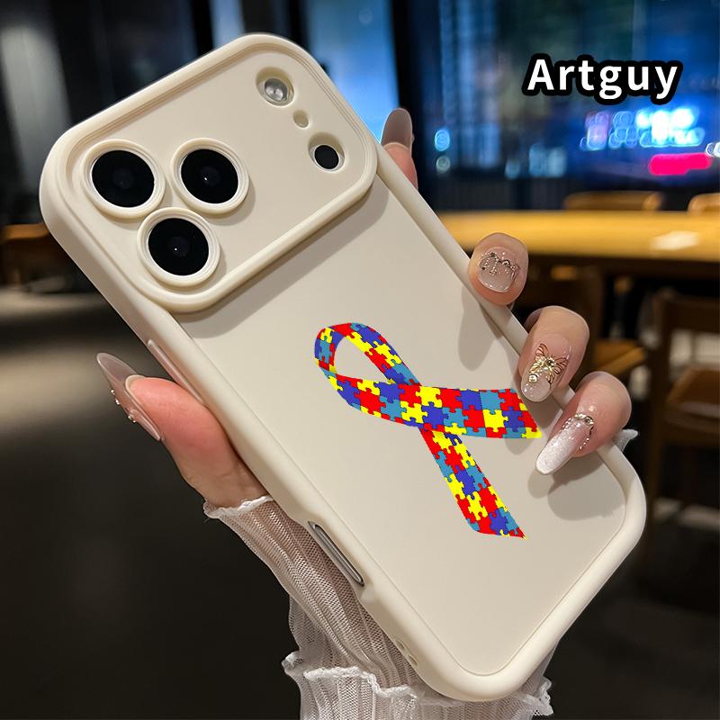 Phone Case for iPhone 17 Pro Max 16 Plus 15 14 13 12 11 Air E Autism awareness ribbon Drop Protection Shockproof Soft Silicone smartphone Cover Phone Case for iPhone 17 Pro Max 16 Plus 15 14 13 12 11 Air E Autism awareness ribbon Drop Protection Shockproof Soft Silicone smartphone Cover