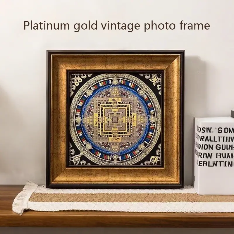 European and American Style Gold Vintage Frame, Empty Picture Frame for Wall Hanging, High-End Unique Art Decorative Shelf
