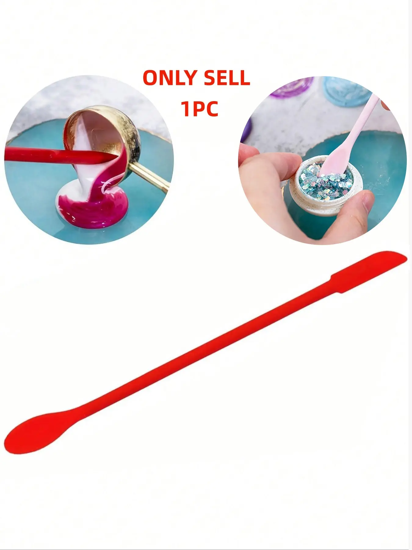 1pc Double-End Silicone Sealing Wax Spatula Tool, Multifunctional Wax Seal Stir Sticks, Heat-Resistant Silicone Scraper For Sealing Wax Spoon Clean, Mixing Resin, Modeling Clay, Making, Art & Craft Projects, Sealing Wax Tools Accessories