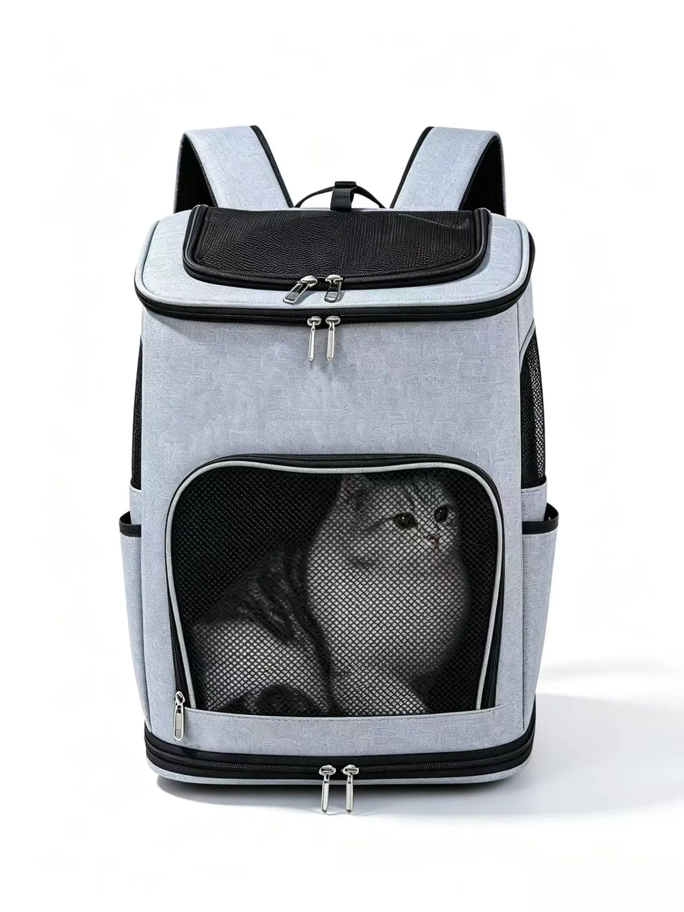 Breathable Pet Backpack for Cats and Dogs, Portable, Large Capacity, Multiple Entrances, Scientific Partition Design, Foldable and Easy to Store