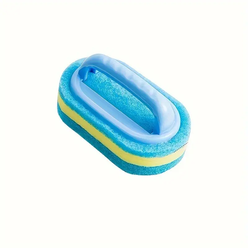 Ergonomic Handle Handheld Cleaning Sponge Brush, Dual-Sided Thickened Sponge, Ideal for Bathtub, Tiles, Sink, Kitchen Countertop, Bathroom Surfaces