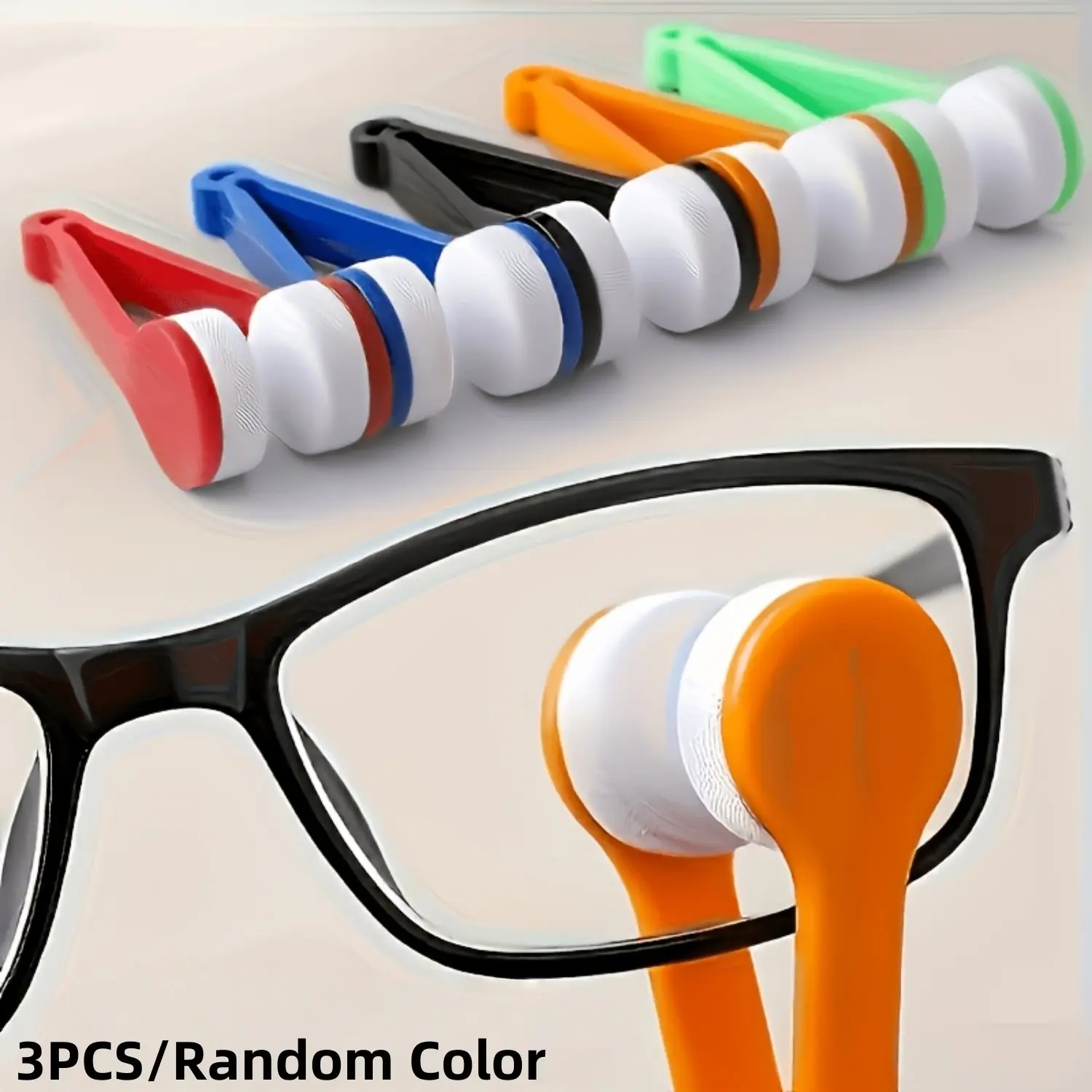 3 Pack Portable Eyeglass Cleaning Brush, Scratch-Free Reusable Eyewear Lens Cleaner Clip, Universal Cleaning Tool for Eyeglasses, Sunglasses & Phone Screens, Ideal for Cycling, Outdoor, Home & Office Use