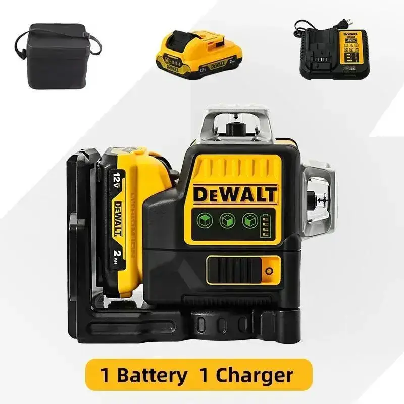 DEWALT DW089LG 12V Self-Leveling Green Laser Level - 12-Line, 3 x 360° 3-Plane Cross Line Laser, Heavy-Duty Professional Alignment Tool, 12-Lines, Leveling Tasks