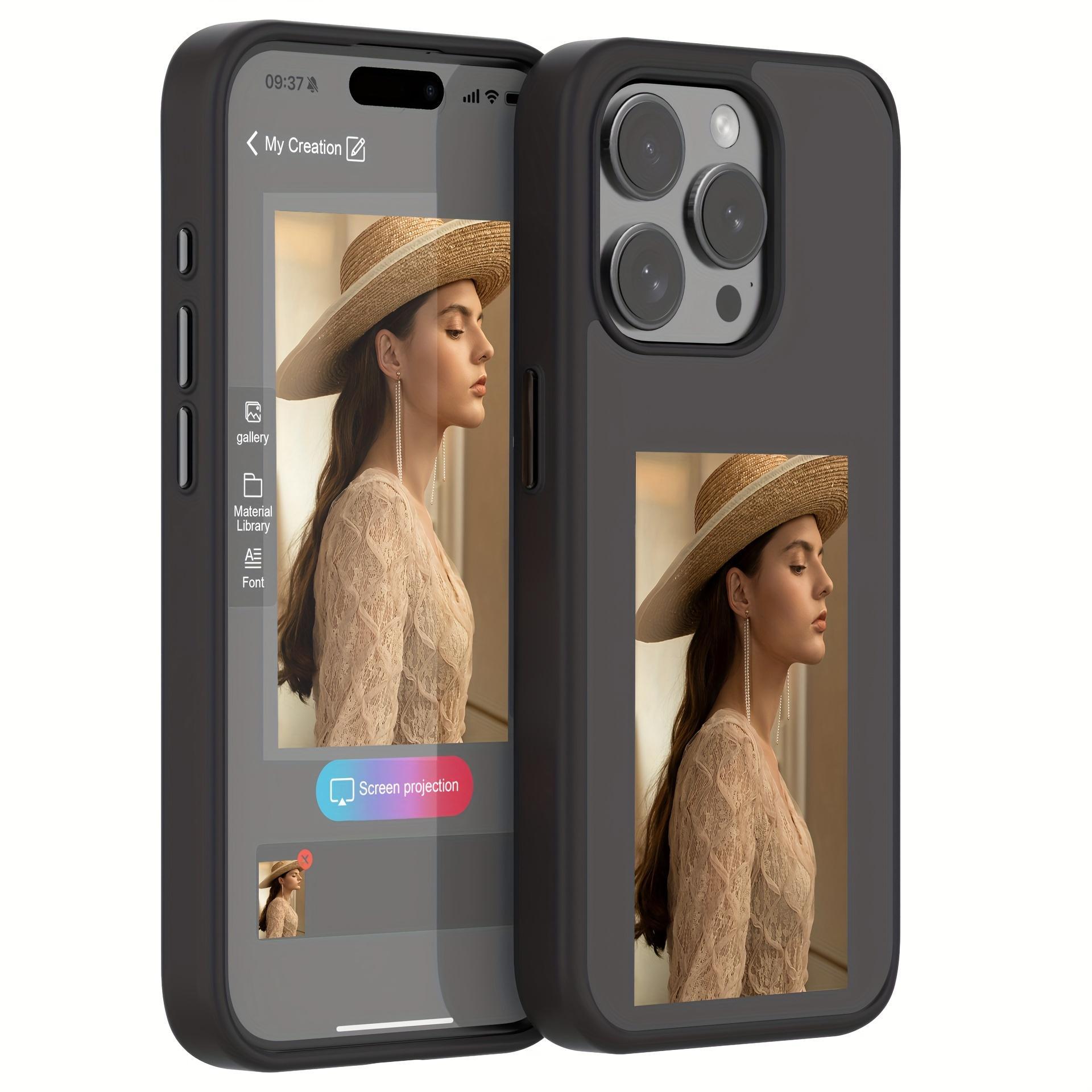 4-Color Ink Screen Projector DIY Protective Phone Case Cover, NFC Smart Screen Projector Phone Case Cover, Al Smart DIY Design Pattern Phone Case Cover for iPhone 11 12 13 14 15 16 17 Accessories