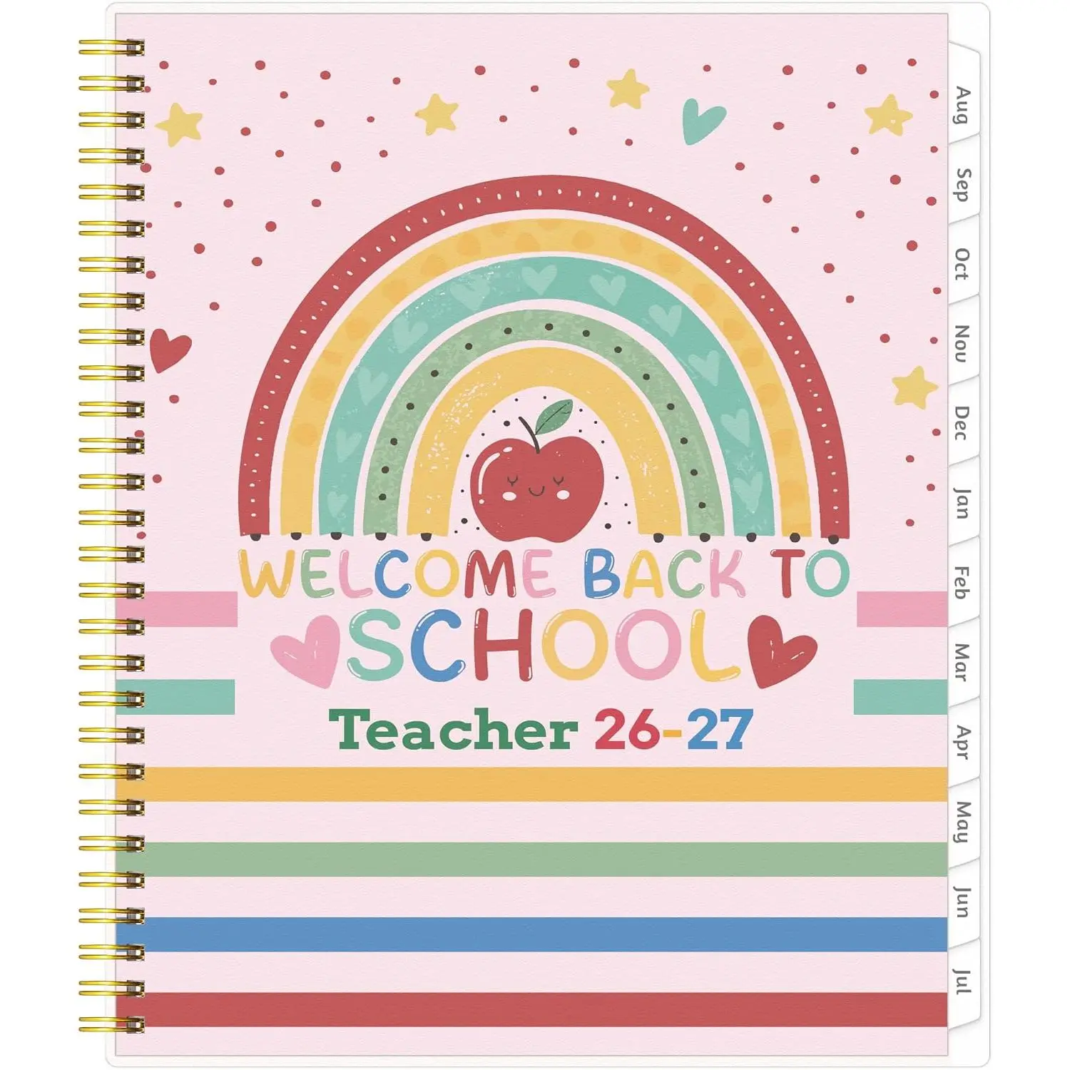 Teacher Planner 2026-2027, AUG. 2026 – JUL. 2027, Lesson Planner 2026-2027 Academic Year, with Tabs, Thick Paper, 2-Sided Pocket, 8’’ x 10’’ Daily Weekly and Monthly Calendar with 8 Periods