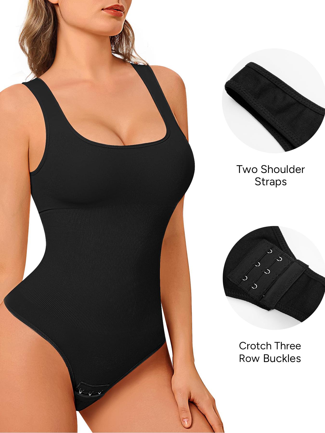 【Plus Size】 Solid Color Shapewear Bodysuit, High Stretch Shaper, Tummy Control Butt Lifter, Ladies Shapewear for All Seasons