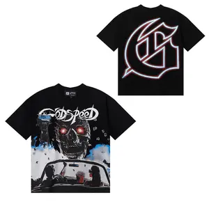 Godspeed Neon Skull Convertible Graphic T-Shirt, Oversized Streetwear, Men's Short-Sleeve Casual Tee, Summer Trend Hip Hop Y2K Top | graphic tees | summer mens clothing | TikTok Shop Deals