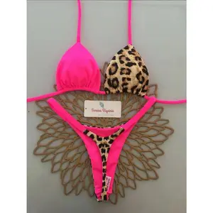 Women's 2026 Push-Up Micro Bikini Set, Brazilian Thong Print Swimwear, Sexy Summer Beach Sports Swimwear