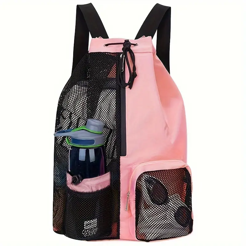 Mesh Drawstring Backpack — Beach Bag, Swim Bag, Gym & Workout Backpack, Swimming