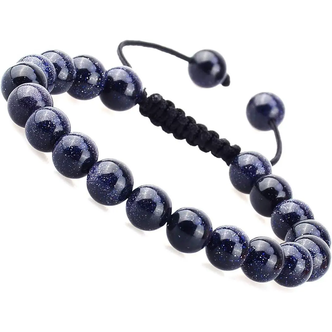 Unisex Adjustable Macrame Bracelets with Natural Healing Power Gemstone Crystals, Other