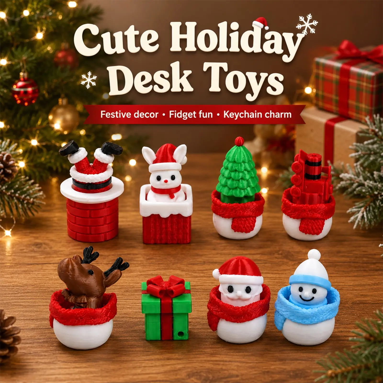 Christmas Snowman Stress Relief Clicker Ornament, Pressure Release Button Gift, Christmas Desk Decoration, Perfect Holiday Present