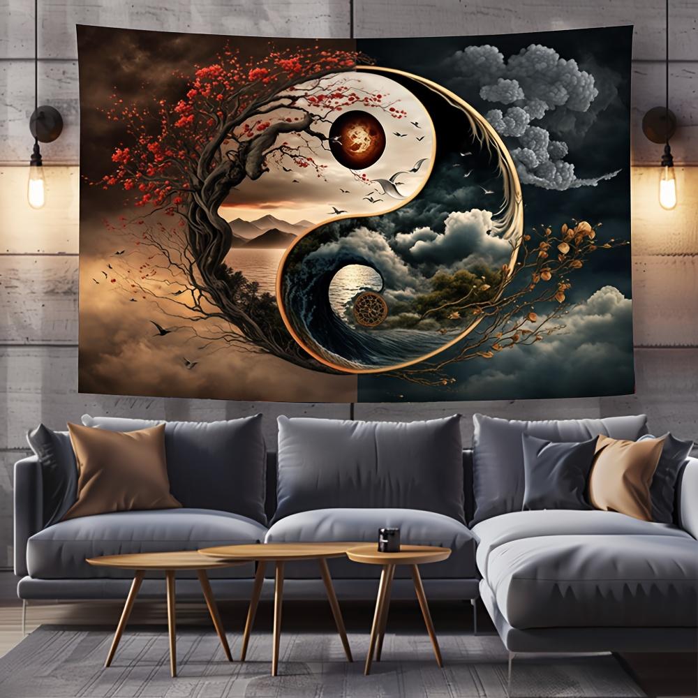 -Yang Tai Chi painting, used decoration, Chinese-style art and photo background D