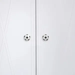 8Pcs Soccer Themed Drawer Pulls Anti Bump Cabinet Knobs Plastic Kids Dresser Handles for Bedroom Student Dorm Organization