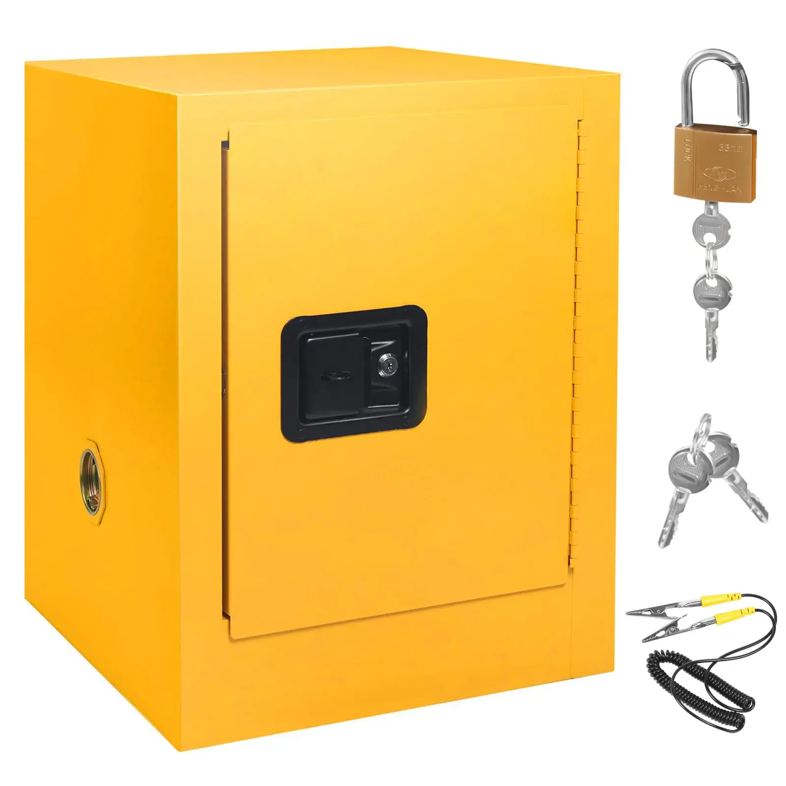 GARVEEHazardous Storage Cabinets, Industry Flammable Storage Cabinet Galvanized Steel Adjustable Shelf Safe Cabinet 17" x 17" x 18"
