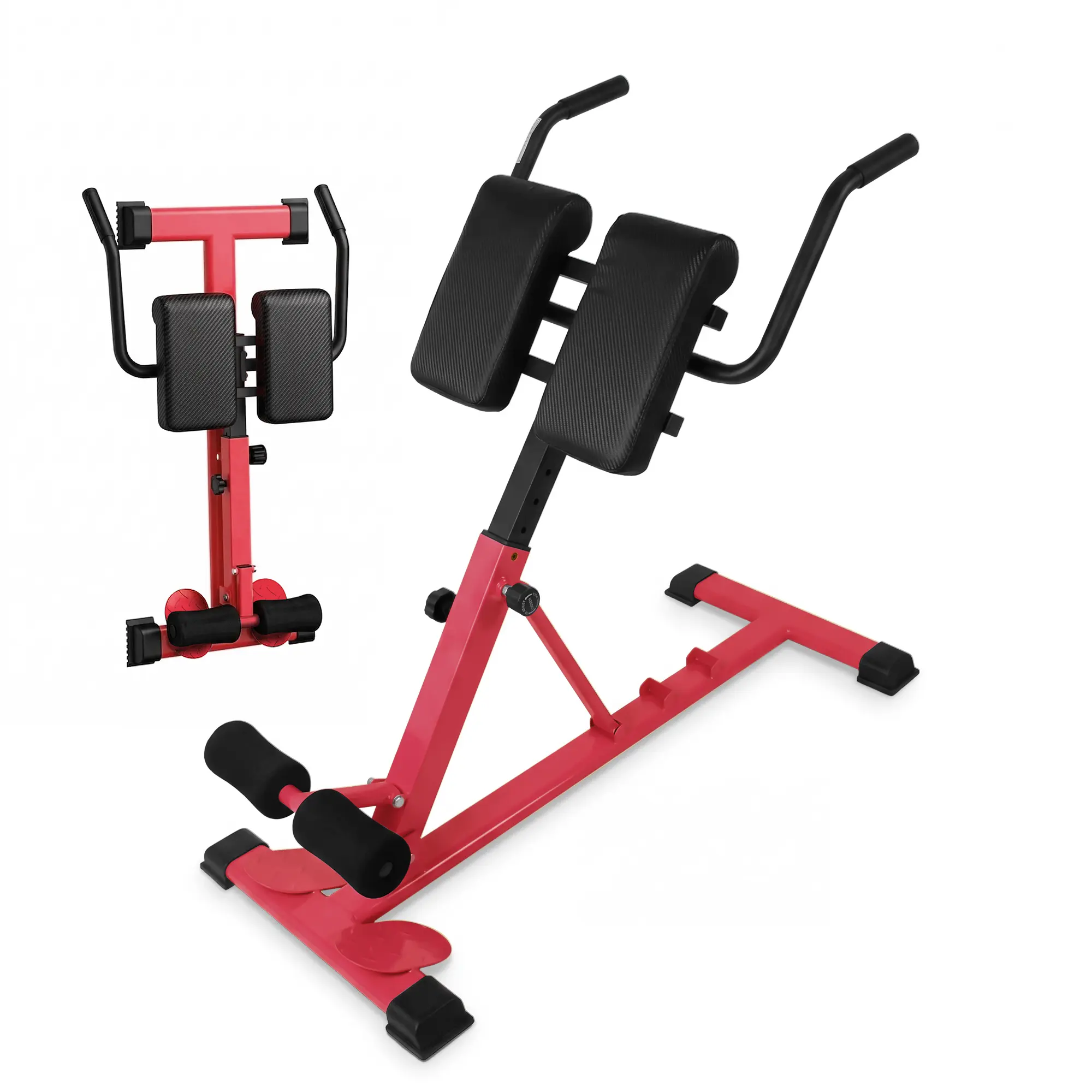 Multifunctional Hyperextension Roman Chair, Heavy Duty Fitness Workout Bench for Glute Core Lower Back Training, 330 Lbs Weight Capacity Compact Home Gym Equipment for Adults