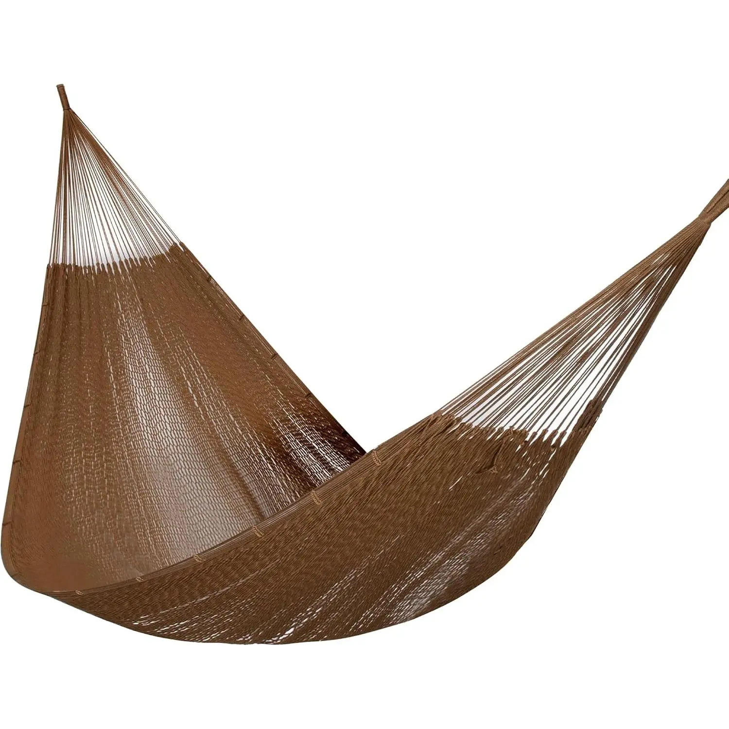 Handwoven Mayan Hammock, Thick Soft Rope Double Hammock for Outdoor Outside & Indoor, 600 lbs Capacity Heavy-Duty, Includes Tree Straps, Carabiners & Carrying Bag (Desert, X-Large)