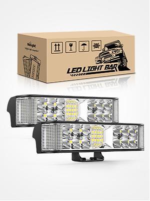 Nilight Side Shooter LED Pods 2PCS 6.5 Inch 60W Flood Spot Beam Combo LED Light Bar LED Fog Light Driving Light Led Work Light for Truck ATV UTV Boat