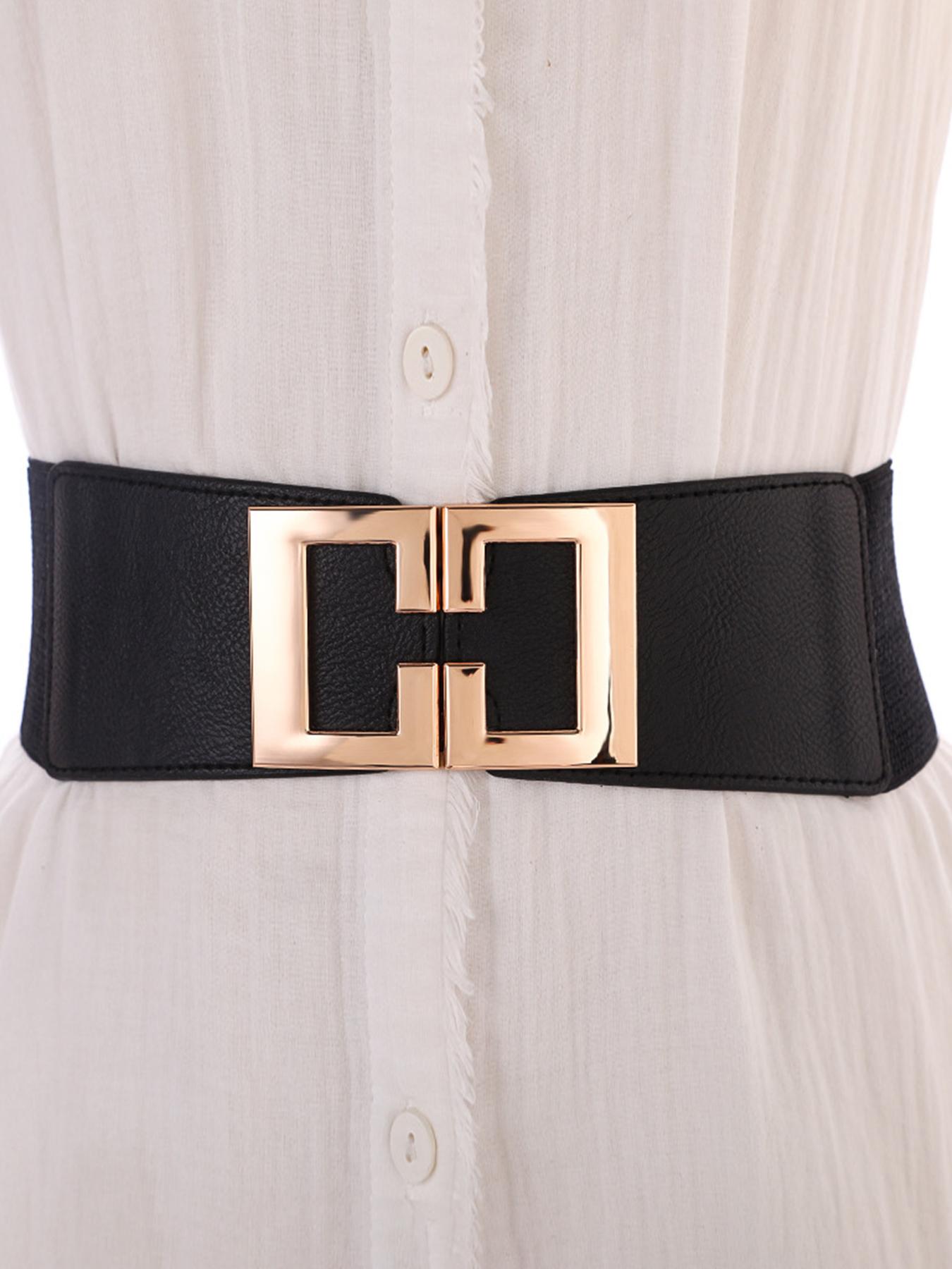 Women's Solid Color Wide Belt, Fashionable Elastic Belt for Daily Clothing Decoration, Trendy All-match & Exquisite Belt for Birthday Gift