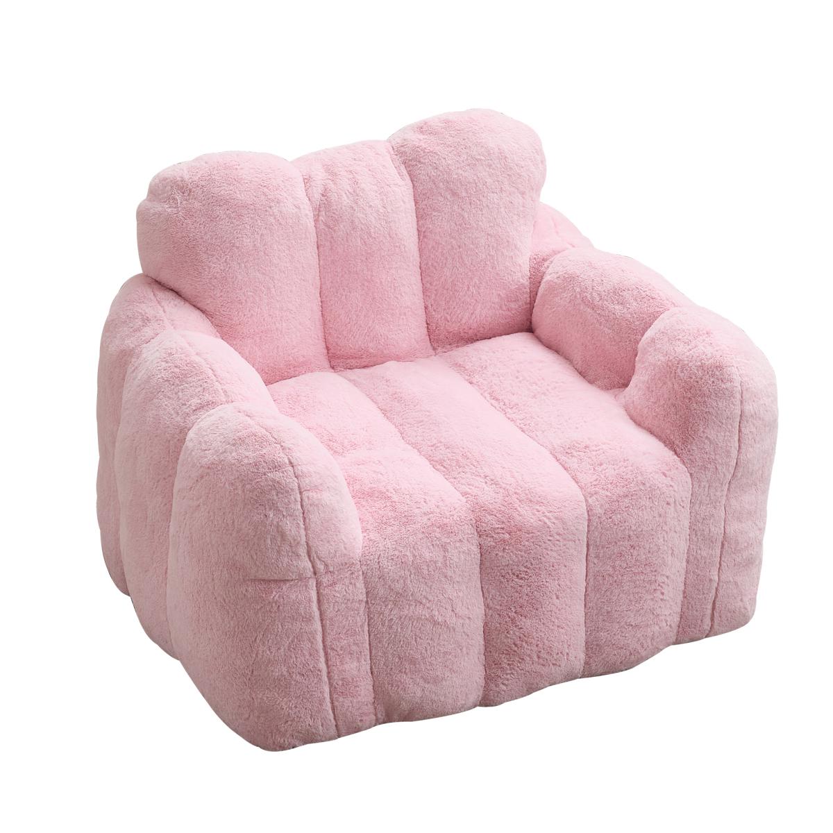 Compression Bean Bag Sofa – Lotus & Cat Shape, No Assembly, High-Density Memory Foam, Anti-Fouling Faux Fur, for Living Room Bedroom