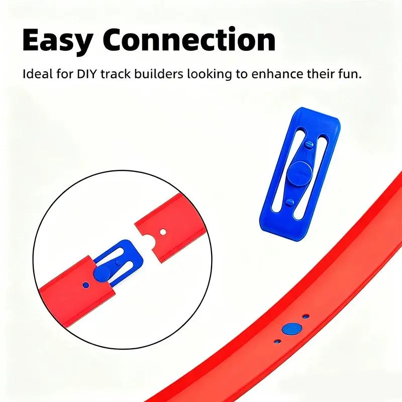 [25 Pack] Racetrack Connectors Compatible with Hot Wheels | Blue Pieces for Race Track Sets