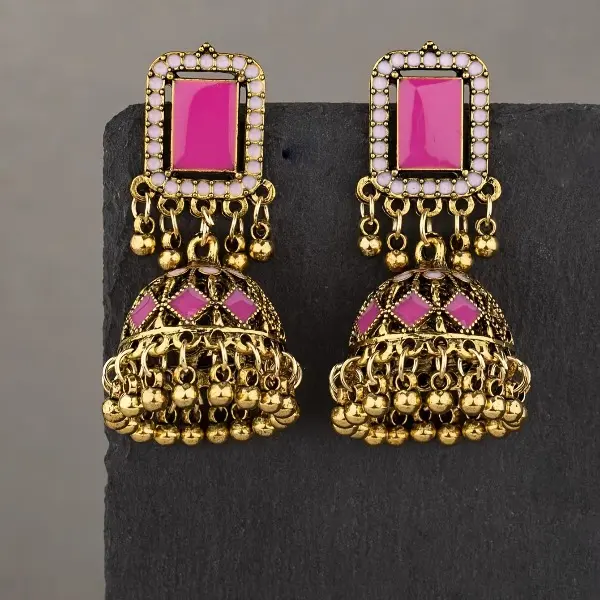 Indian retro bohemian bell fringed earrings stud earrings women's earrings