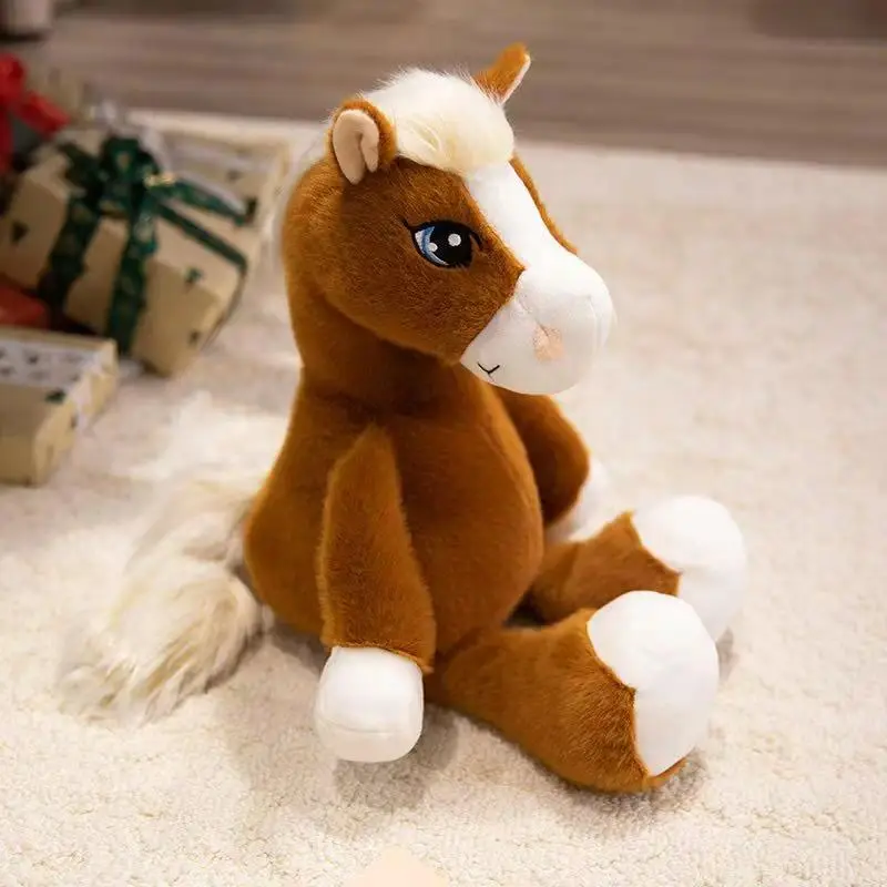 33/43/53cm Simulation Horse Doll Stuffed Plush Toy Handmade Doll Cartoon Anime Cute Pillow Fun Children's Birthday Gift Doll