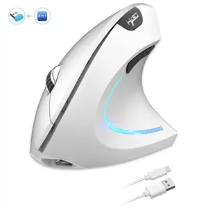 2025 New arrival  dual mode vertical mouse ergonomic ABS 600mAh rechargeable 2400DPI  Type-c interface wireless mouse for pc usb plug-and-play