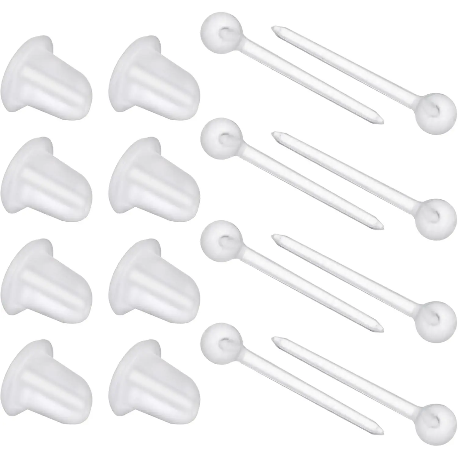 Plastic Clear Invisible Earrings -  Stud Replacements for , Work,  - DIY Supplies for Women, Girls, Men (100 Pair)