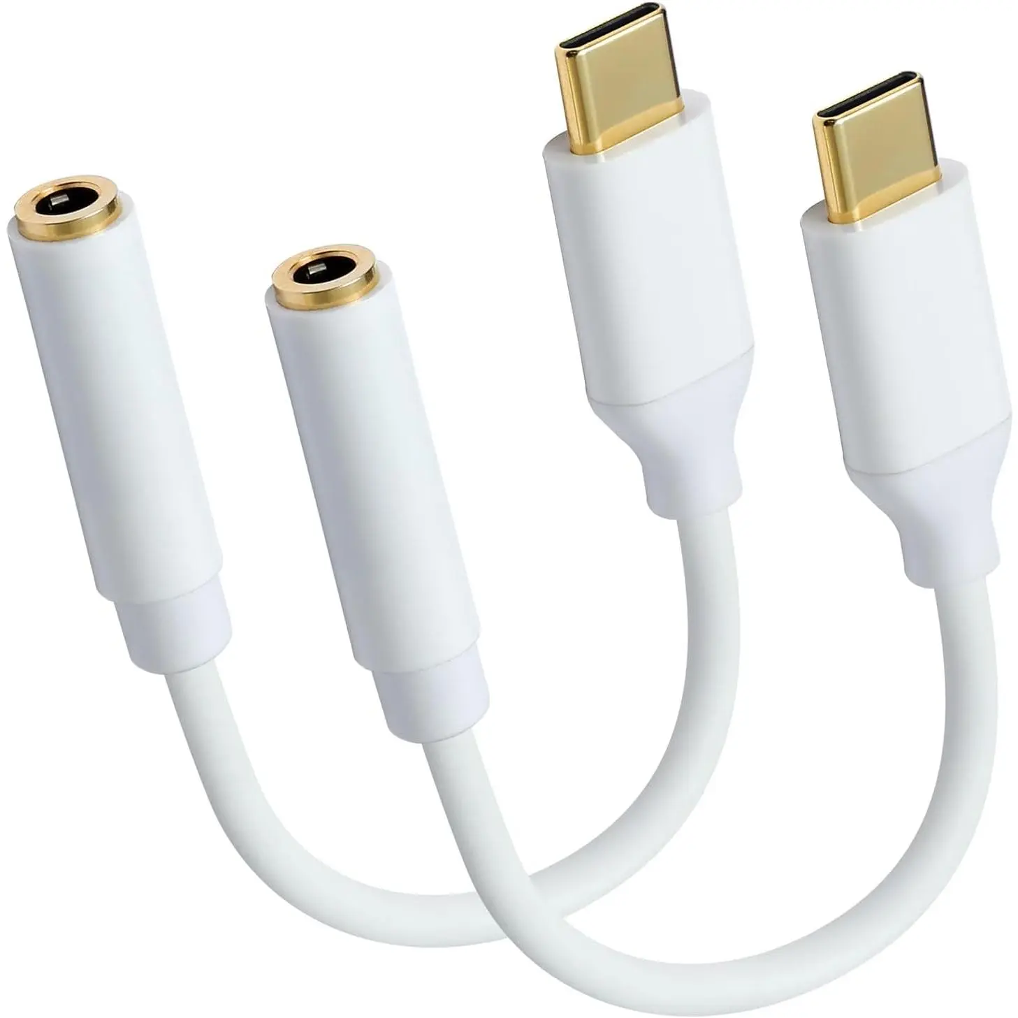 USB C to 3.5mm Female Headphone Jack Adapter, Type C to Aux Audio Dongle  Cord Compatible with  17 Pro Max/17 Pro, 16/15 Pro Max, 16/15 Pro, Galaxy S24/S23/S22 Ultra, iPad Pro(2 Pack)