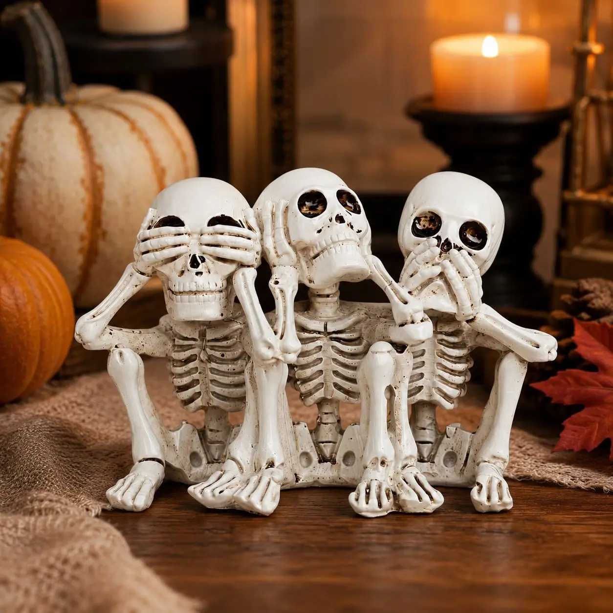 Halloween Skull Decoration, Resin Skeleton Ornament, Lightweight, Perfect for Halloween Party Decorations, Home Bar, Desktop Decor, Spooky Theme Accessories