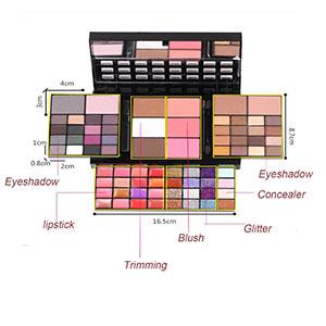 Makeup Kit for Women Full Kit including 36 Eyeshadow Make up,16 Lip Gloss,12 Glitter Cream, 4 Concealer, 3 Blusher,1 Bronzer, 2 Highlight and Contour - All in One Make-up Kit 74 Colors