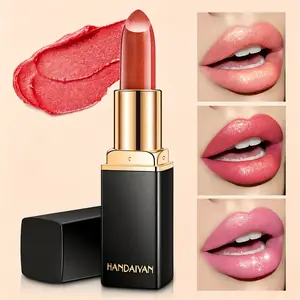 Color-Changing Mermaid Lipstick, 9 Shades Glitter Gold Lip Gloss, Temperature-Sensitive + Metallic Sparkle, Perfect for Everyday, Dates, Parties