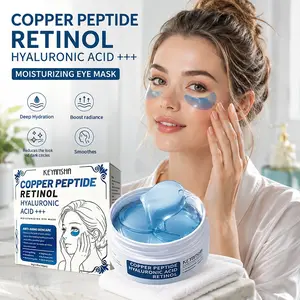 60pcs Retinol Gel Eye Patches for Men and Women, Blue Copper Peptide + Niacinamide + Hyaluronic Acid, Anti-Wrinkle and Moisturizing
