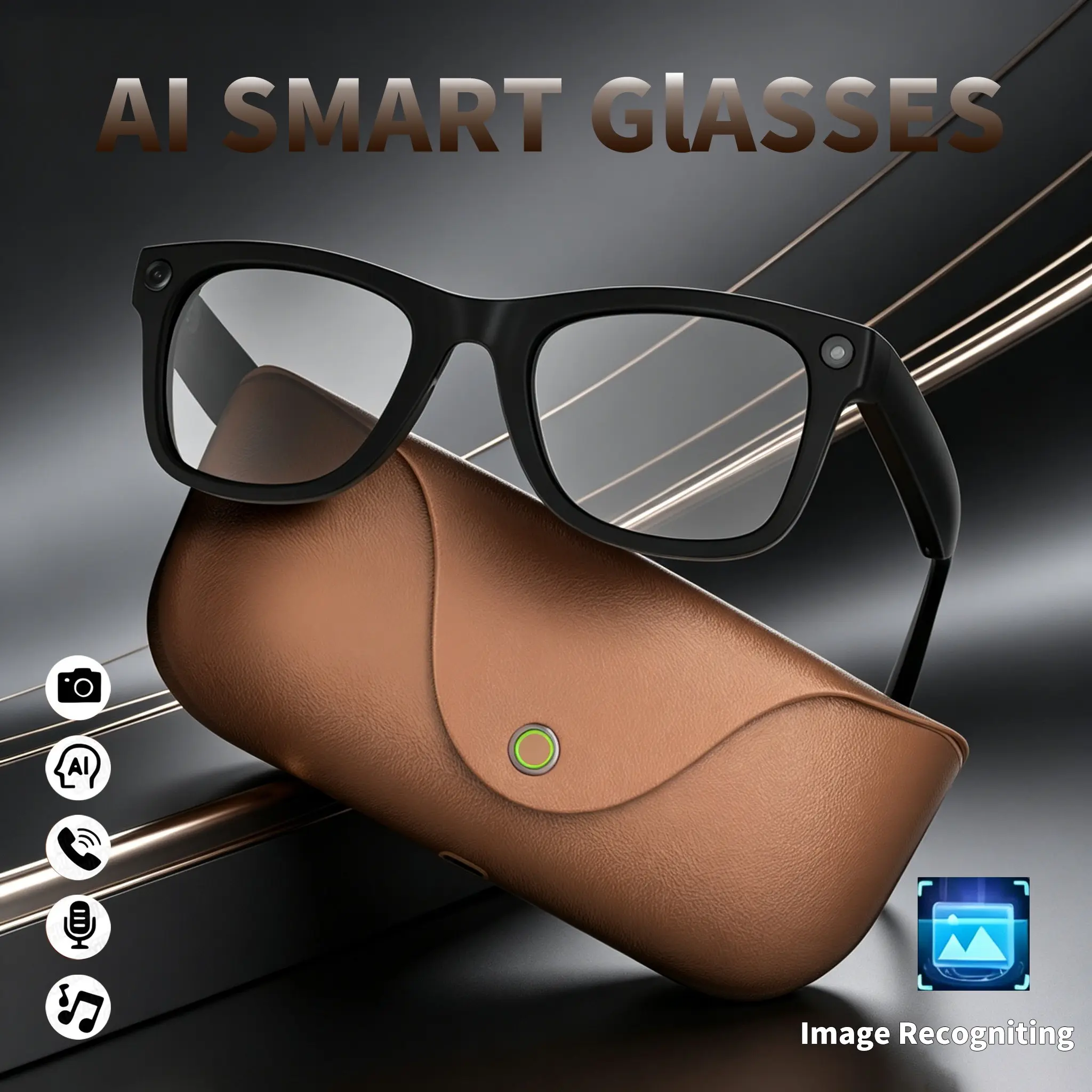 New 800w HD Smart Glasses, Anti-Shake Camera, Video Recording, Real-Time Translation Ai Sports Goggles, Ideal for Driving Scenes, Wearable Tech Glasses