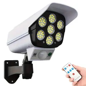 Outdoor Solar Surveillance Fake Security Camera Light, 360° Rotating LED, Motion Sensor, Waterproof, Portable, Ideal for Garden, Garage, Yard, Fence